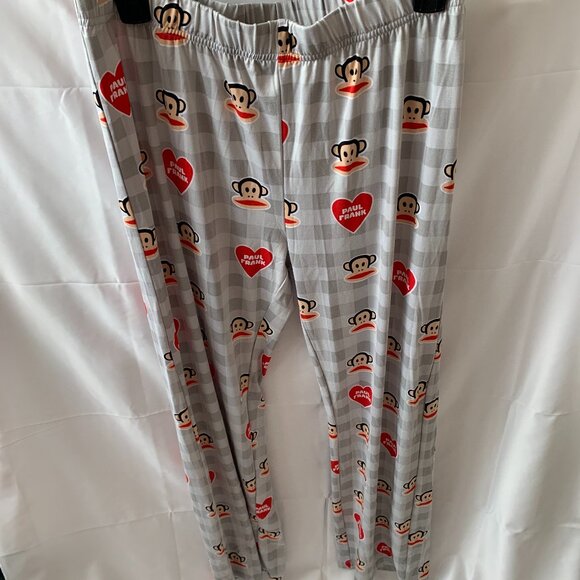 PAUL FRANK Julius Hearts Checkered Pajamas Set in Grey/Red Sz MEDIUM - Picture 6 of 6
